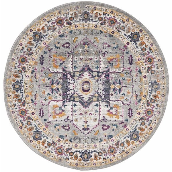 6 ft. 7 in. x 6 ft. 7 in. Evoke Round Power-Loomed Rug Gray, Safavieh, Mfr#: EVK275H-7R